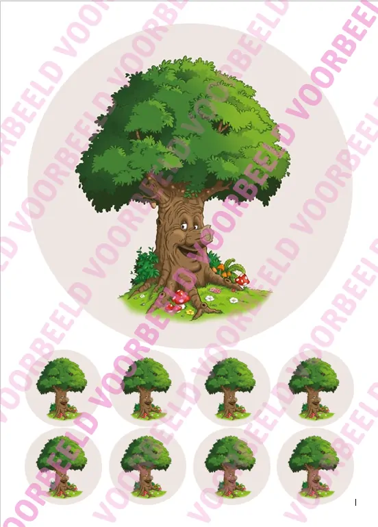 Eetbare taartprint efteling sprookjesboom - 18 cm rond + 8 cupcake rondjes bij cake, bake & love 5 Eetbare taartprint efteling sprookjesboom - 18 cm rond + 8 cupcake rondjes