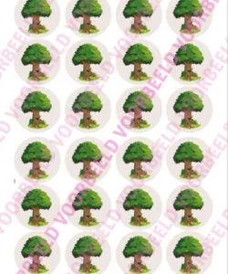 Eetbare Cupcakeprint Efteling Sprookjesboom - 24 cupcake rondjes
