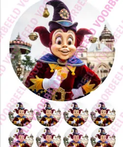 Eetbare Taartprint Efteling 1 - 18 cm rond + 8 cupcake rondjes