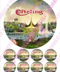 Eetbare Taartprint Efteling 2 - 18 cm rond + 8 cupcake rondjes
