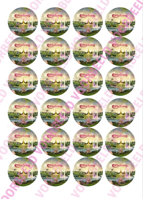 Eetbare cupcakeprint efteling 2 - 24 cupcake rondjes