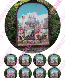 Eetbare Taartprint Efteling 3 - 18 cm rond + 8 cupcake rondjes