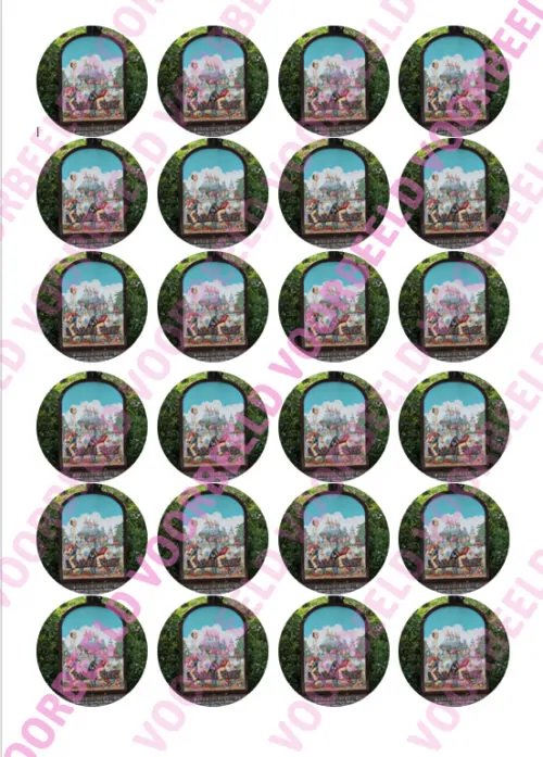 Eetbare cupcakeprint efteling 3 - 24 cupcake rondjes