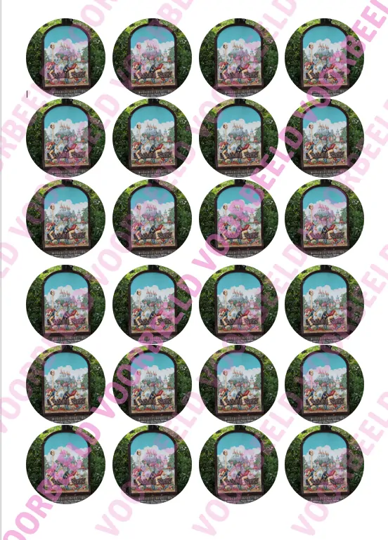 Eetbare cupcakeprint efteling 3 - 24 cupcake rondjes bij cake, bake & love 5 Eetbare cupcakeprint efteling 3 - 24 cupcake rondjes