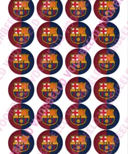 Eetbare Cupcakeprint FC Barcelona 1 - 24 cupcake rondjes