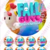 Eetbare taartprint fall guys 1 - 18 cm rond + 8 cupcake rondjes bij cake, bake & love 1