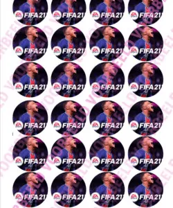 Eetbare Cupcakeprint FIFA21 - 24 cupcake rondjes