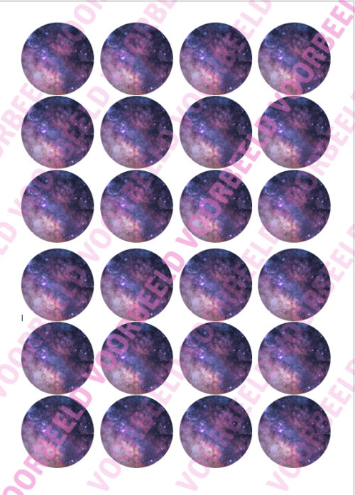 Eetbare cupcakeprint galaxy 1 - 24 cupcake rondjes bij cake, bake & love 5