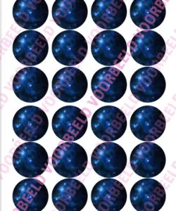 Eetbare Cupcakeprint Galaxy 2 - 24 cupcake rondjes