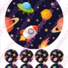 Eetbare taartprint galaxy 3 - 18 cm rond + 8 cupcake rondjes bij cake, bake & love 1