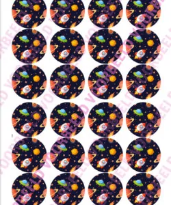 Eetbare Cupcakeprint Galaxy 3 - 24 cupcake rondjes