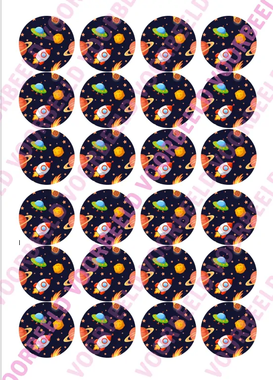 Eetbare cupcakeprint galaxy 3 - 24 cupcake rondjes bij cake, bake & love 5 Eetbare cupcakeprint galaxy 3 - 24 cupcake rondjes