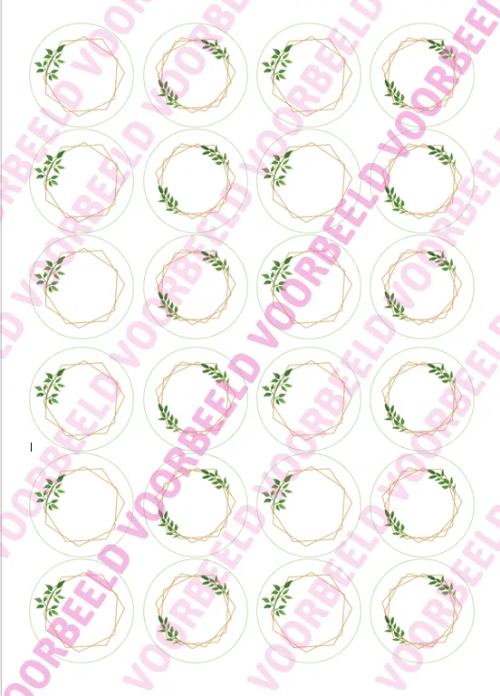 Eetbare cupcakeprint geometrisch 1 - 24 cupcake rondjes bij cake, bake & love 5 Eetbare cupcakeprint geometrisch 1 - 24 cupcake rondjes