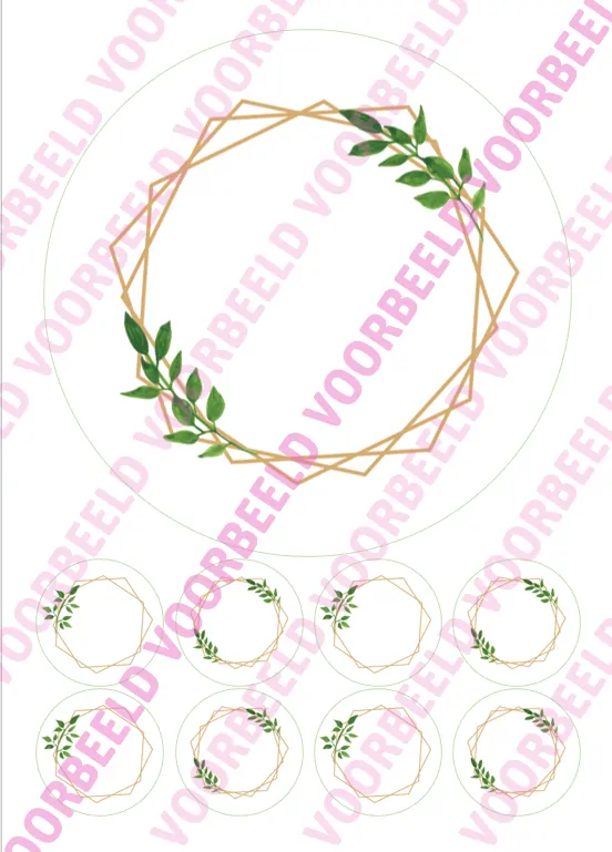 Eetbare taartprint geometrisch 2 - 18 cm rond + 8 cupcake rondjes bij cake, bake & love 5 Eetbare taartprint geometrisch 2 - 18 cm rond + 8 cupcake rondjes