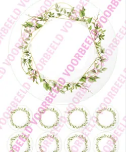 Eetbare Taartprint Geometrisch 3 - 18 cm rond + 8 cupcake rondjes