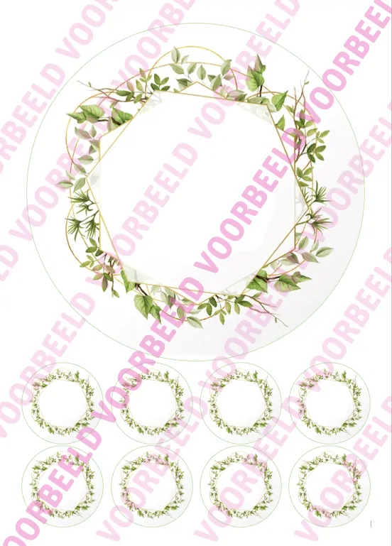 Eetbare taartprint geometrisch 3 - 18 cm rond + 8 cupcake rondjes bij cake, bake & love 5 Eetbare taartprint geometrisch 3 - 18 cm rond + 8 cupcake rondjes