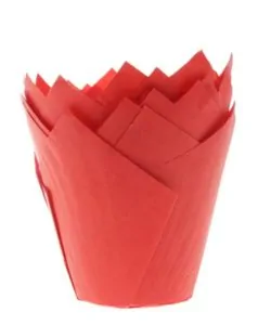 House of Marie Muffin Cups Tulp Rood pk/36