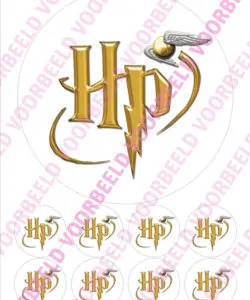 Eetbare Taartprint Harry Potter 2 - 18 cm rond + 8 cupcake rondjes