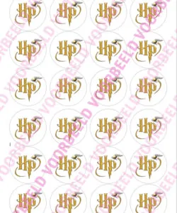 Eetbare Cupcakeprint Harry Potter 2 - 24 cupcake rondjes