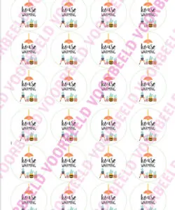 Eetbare Cupcakeprint Housewarming 1 - 24 cupcake rondjes