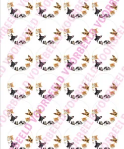 Eetbare Cupcakeprint Huisdieren 2 - 24 cupcake rondjes