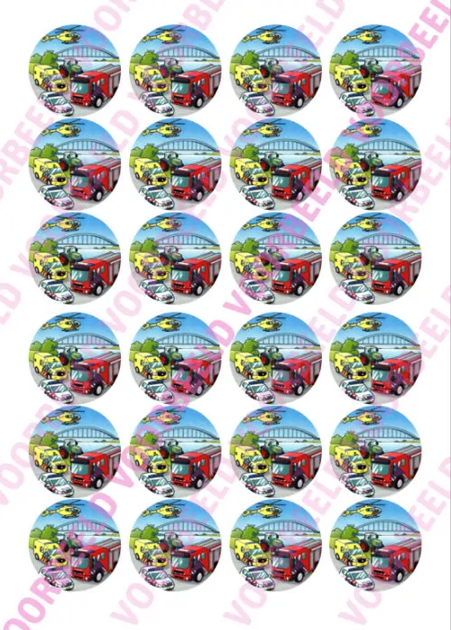Eetbare cupcakeprint hulpdiensten 1 - 24 cupcake rondjes