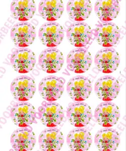 Eetbare Cupcakeprint Ik denk aan je - 24 cupcake rondjes