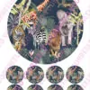Eetbare taartprint jungle 2 - 18 cm rond + 8 cupcake rondjes bij cake, bake & love 3