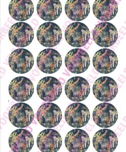 Eetbare Cupcakeprint Jungle 2 - 24 cupcake rondjes
