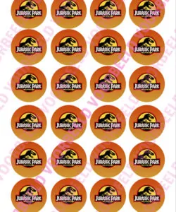 Eetbare Cupcakeprint Jurassic Park 1 - 24 cupcake rondjes