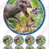 Eetbare taartprint jurassic park 3 - 18 cm rond + 8 cupcake rondjes bij cake, bake & love 1
