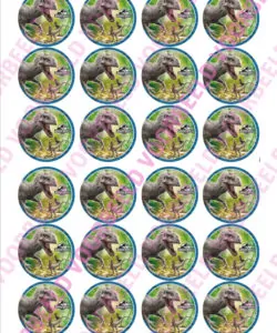 Eetbare Cupcakeprint Jurassic Park 3 - 24 cupcake rondjes