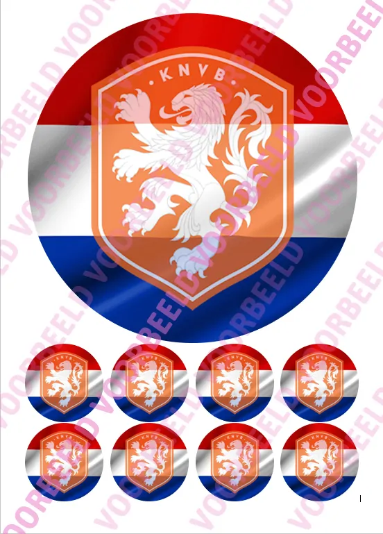 Eetbare taartprint knvb - 18 cm rond + 8 cupcake rondjes bij cake, bake & love 5 Eetbare taartprint knvb - 18 cm rond + 8 cupcake rondjes