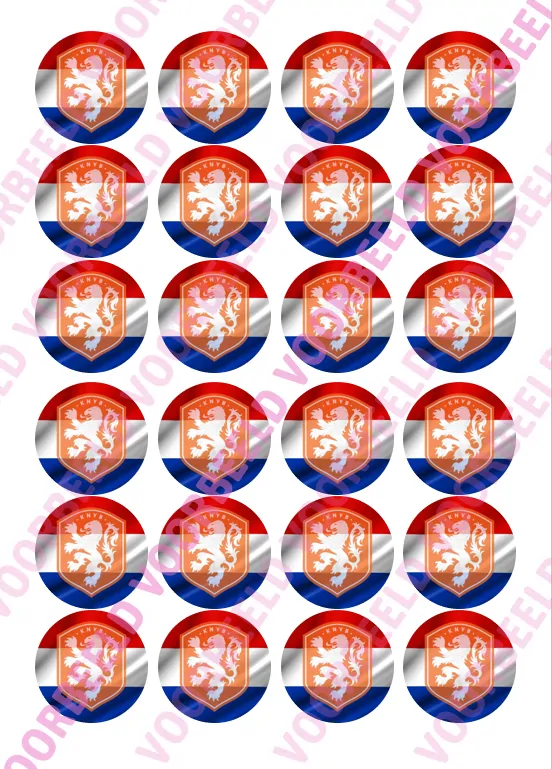 Eetbare cupcakeprint knvb - 24 cupcake rondjes bij cake, bake & love 5 Eetbare cupcakeprint knvb - 24 cupcake rondjes
