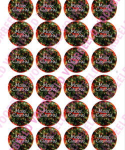 Eetbare Cupcakeprint Kerst 1 - 24 cupcake rondjes