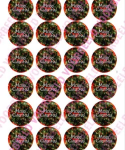 Eetbare Cupcakeprint Kerst 1 - 24 cupcake rondjes