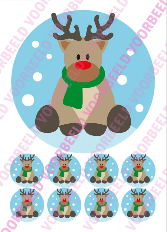 Eetbare taartprint kerst 2 - 18 cm rond + 8 cupcake rondjes bij cake, bake & love 5 Eetbare taartprint kerst 2 - 18 cm rond + 8 cupcake rondjes