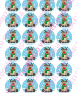 Eetbare Cupcakeprint Kerst 2 - 24 cupcake rondjes