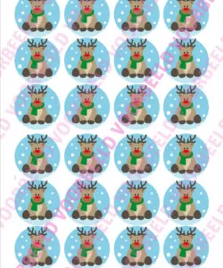 Eetbare Cupcakeprint Kerst 2 - 24 cupcake rondjes