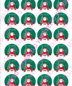 Eetbare Cupcakeprint Kerst 3 - 24 cupcake rondjes