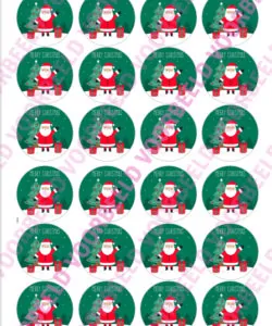 Eetbare Cupcakeprint Kerst 3 - 24 cupcake rondjes