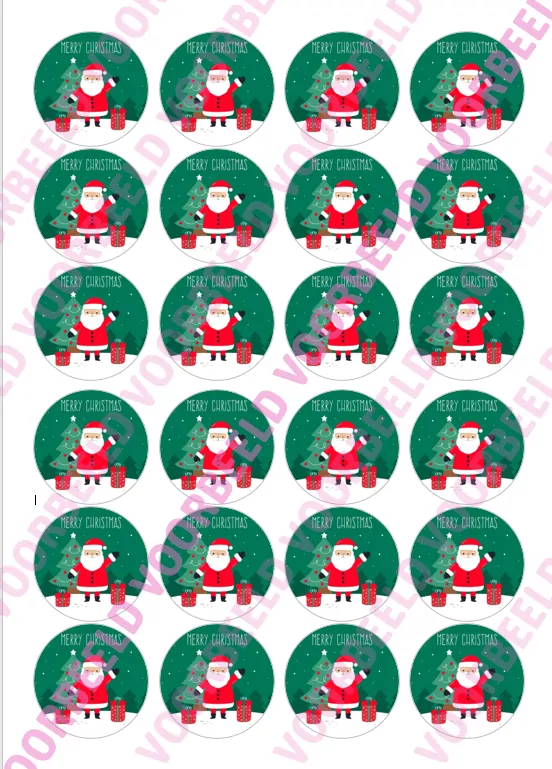 Eetbare cupcakeprint kerst 3 - 24 cupcake rondjes bij cake, bake & love 5 Eetbare cupcakeprint kerst 3 - 24 cupcake rondjes