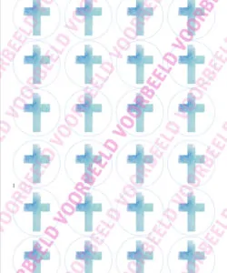 Eetbare Cupcakeprint Kruis blauw 1 - 24 cupcake rondjes