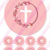 Kruis roze2 18 cm + 8 cupcakes bij cake, bake & love 1