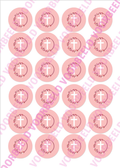 Kruis roze2 24 cupcakes bij cake, bake & love 5