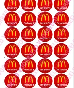 Eetbare Cupcakeprint MacDonalds - 24 cupcake rondjes