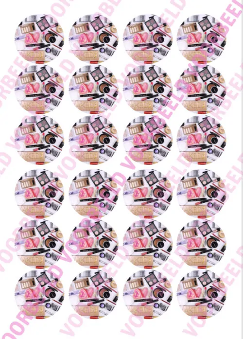 Eetbare cupcakeprint makeup 1 - 24 cupcake rondjes
