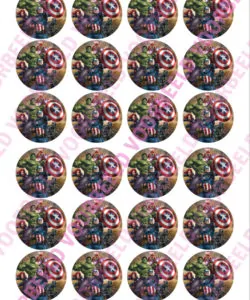 Eetbare Cupcakeprint Marvel 2 - 24 cupcake rondjes