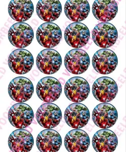 Eetbare Cupcakeprint Marvel 3 - 24 cupcake rondjes