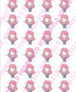 Eetbare Cupcakeprint Mermaid 1 - 24 cupcake rondjes